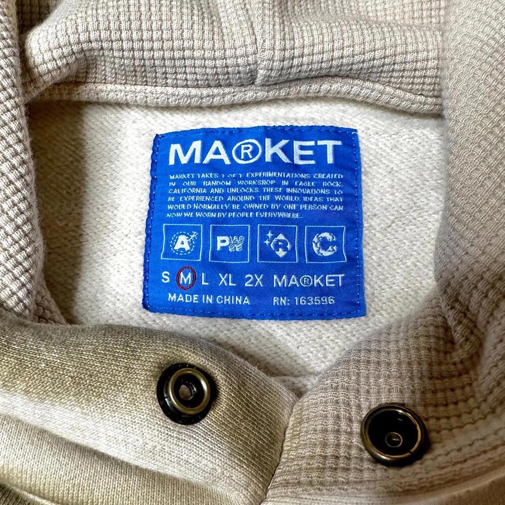 Nwot Market Margins Pullover Hoodie In Bone Unisex M View 6